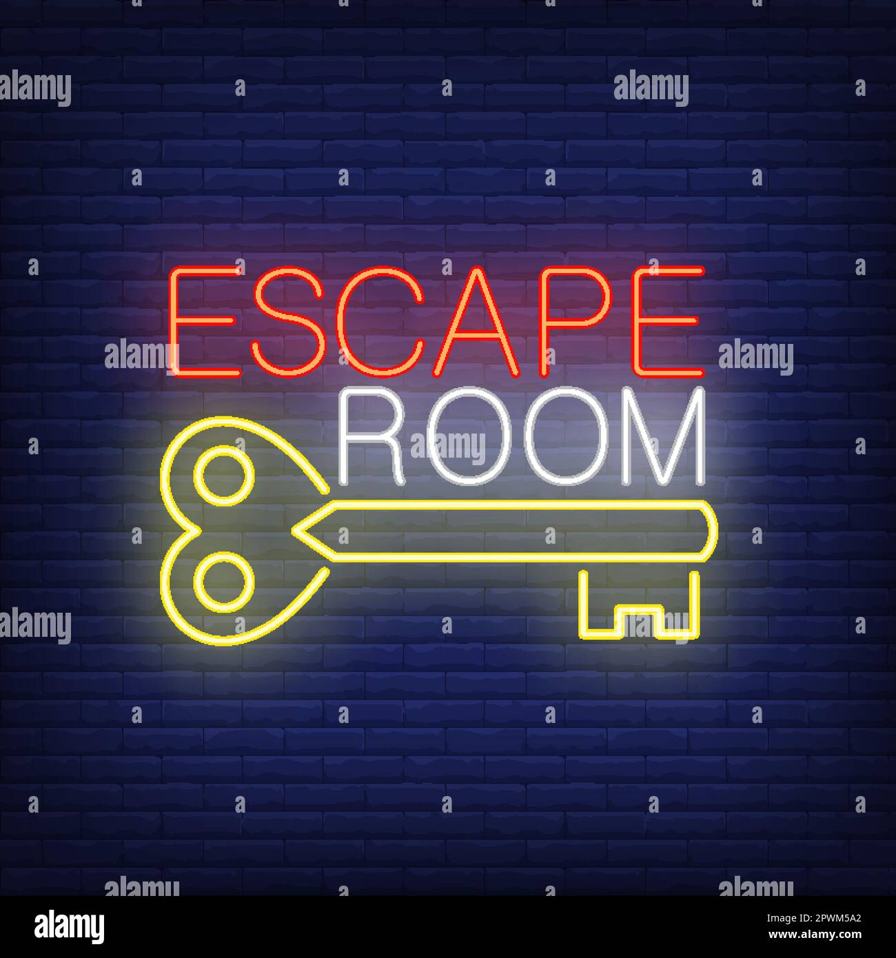 Escape room neon sign. Vintage key Stock Vector Image & Art - Alamy