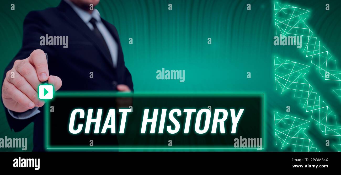 Handwriting text Chat History, Word for archive of transcripts from online chat and instant