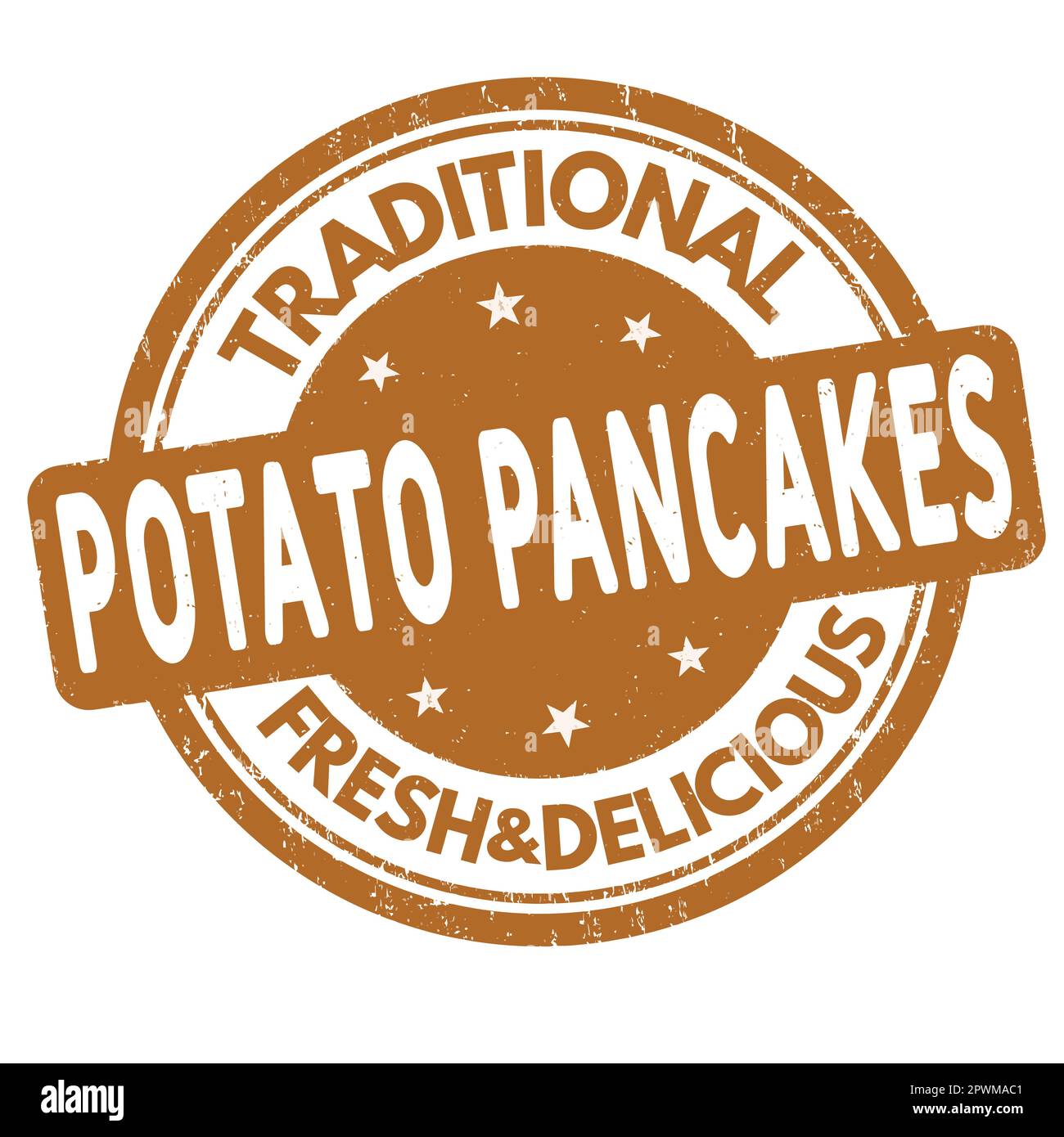 Potato pancakes grunge rubber stamp on white background, vector illustration Stock Vector