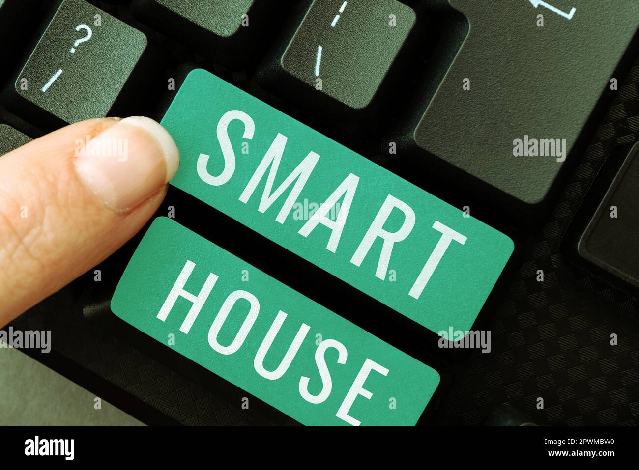 Conceptual caption Smart House, Concept meaning homes that have