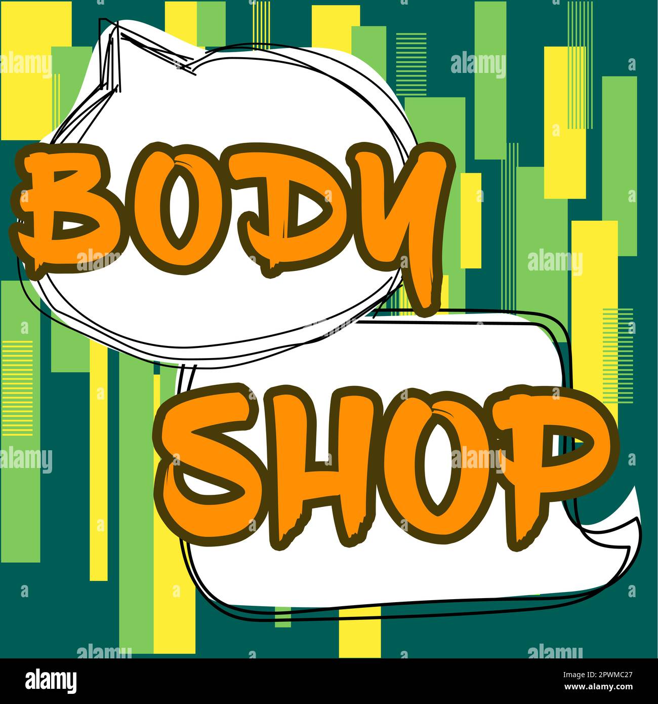 Inspiration showing sign Body Shop, Word for a shop where automotive bodies are made or repaired