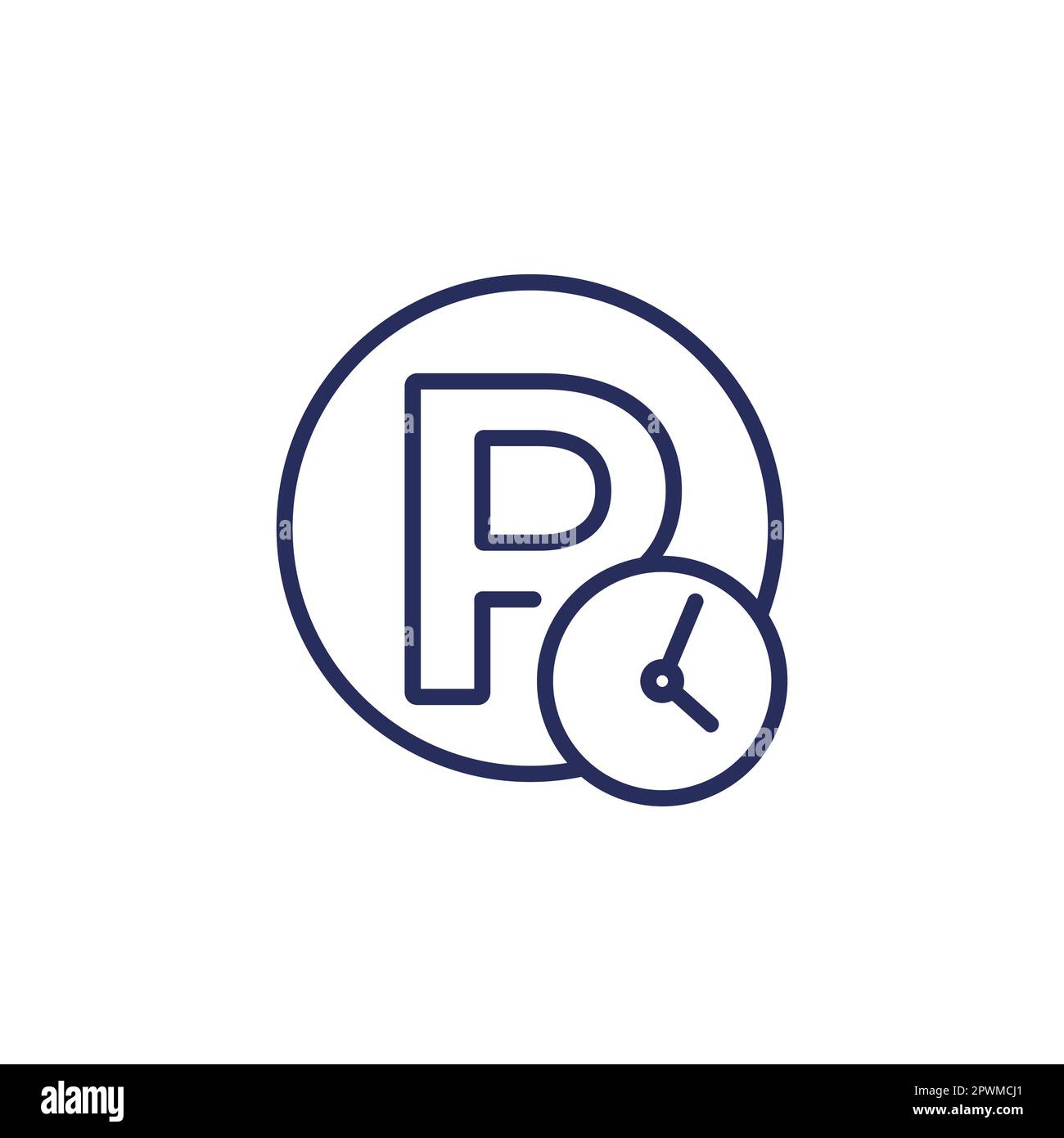 parking time line icon on white, vector Stock Vector