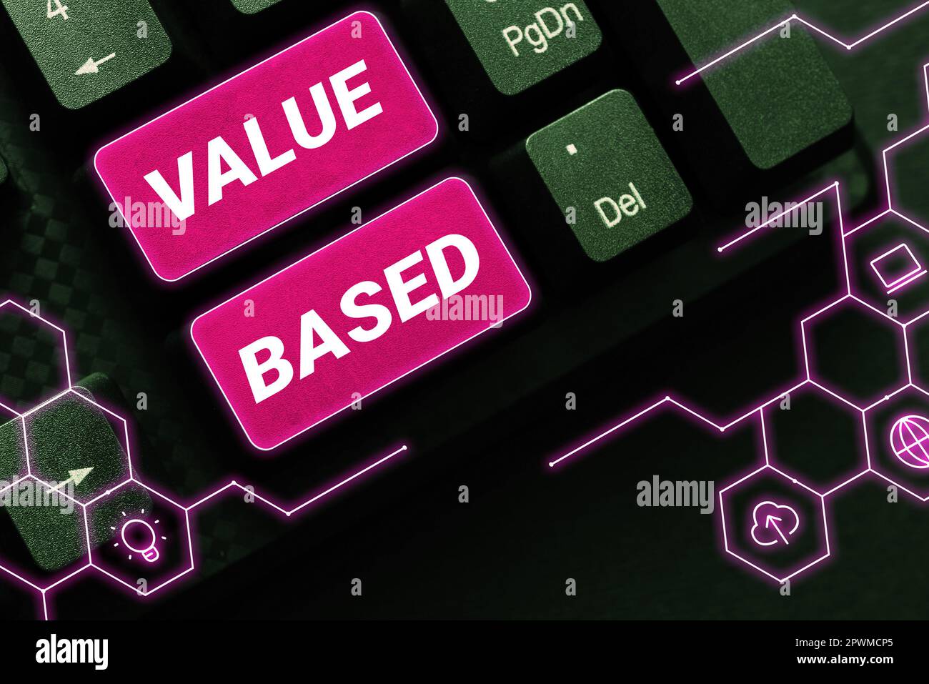 Conceptual display Value Based, Word Written on Considering the product