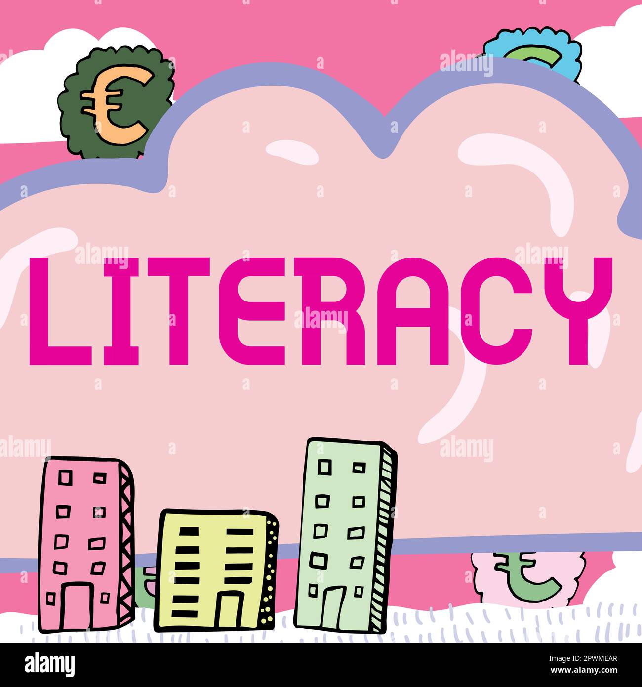 Hand writing sign Literacy, Internet Concept ability to read and write ...