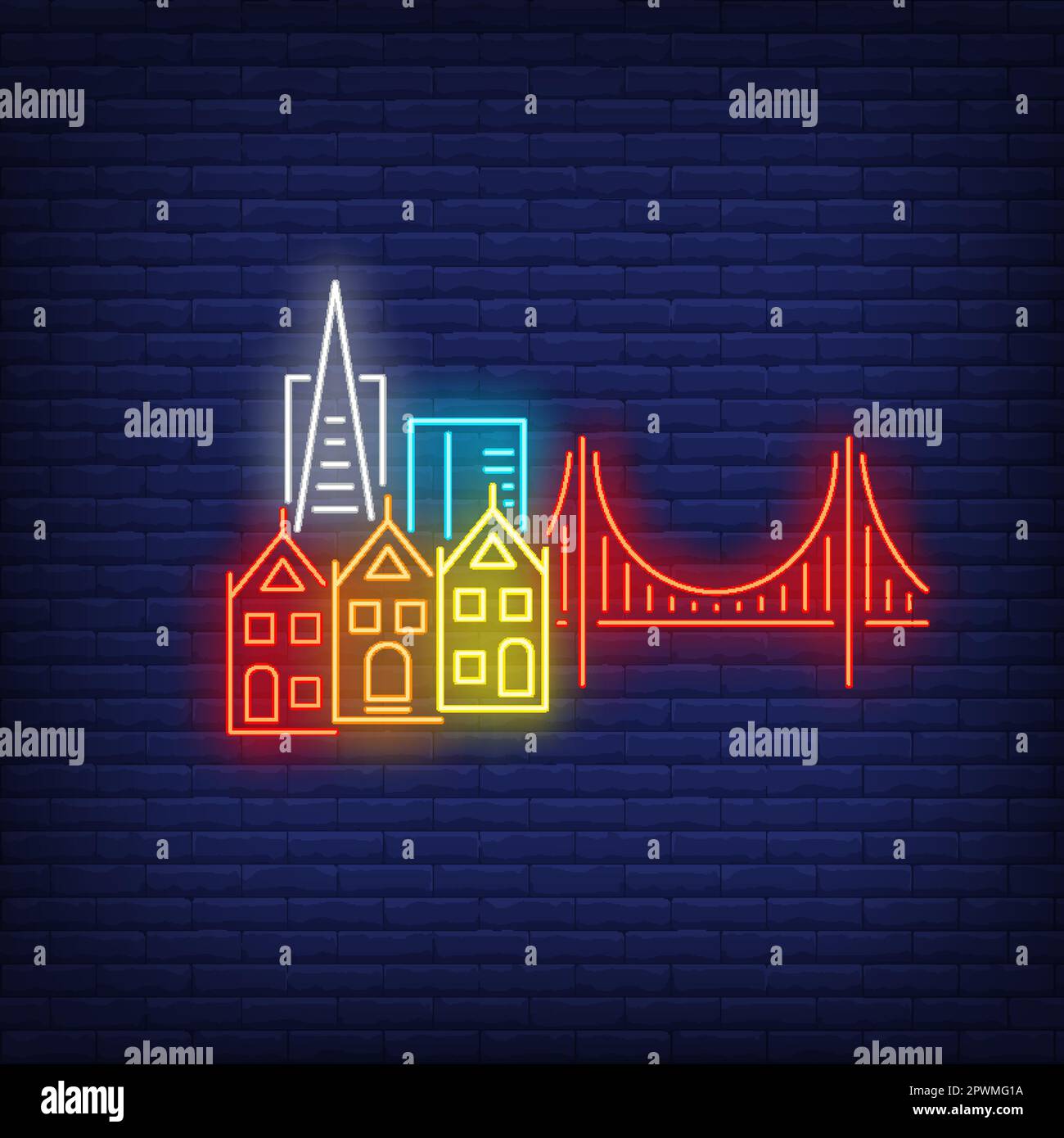 san-francisco-city-buildings-and-golden-gate-bridge-neon-sign-stock