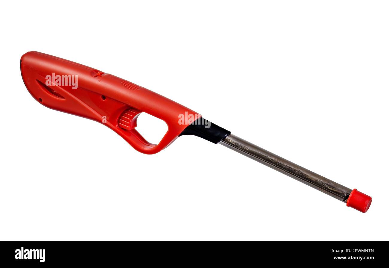 Closeup of an isolated long gas lighter with a protective cap Stock Photo -  Alamy
