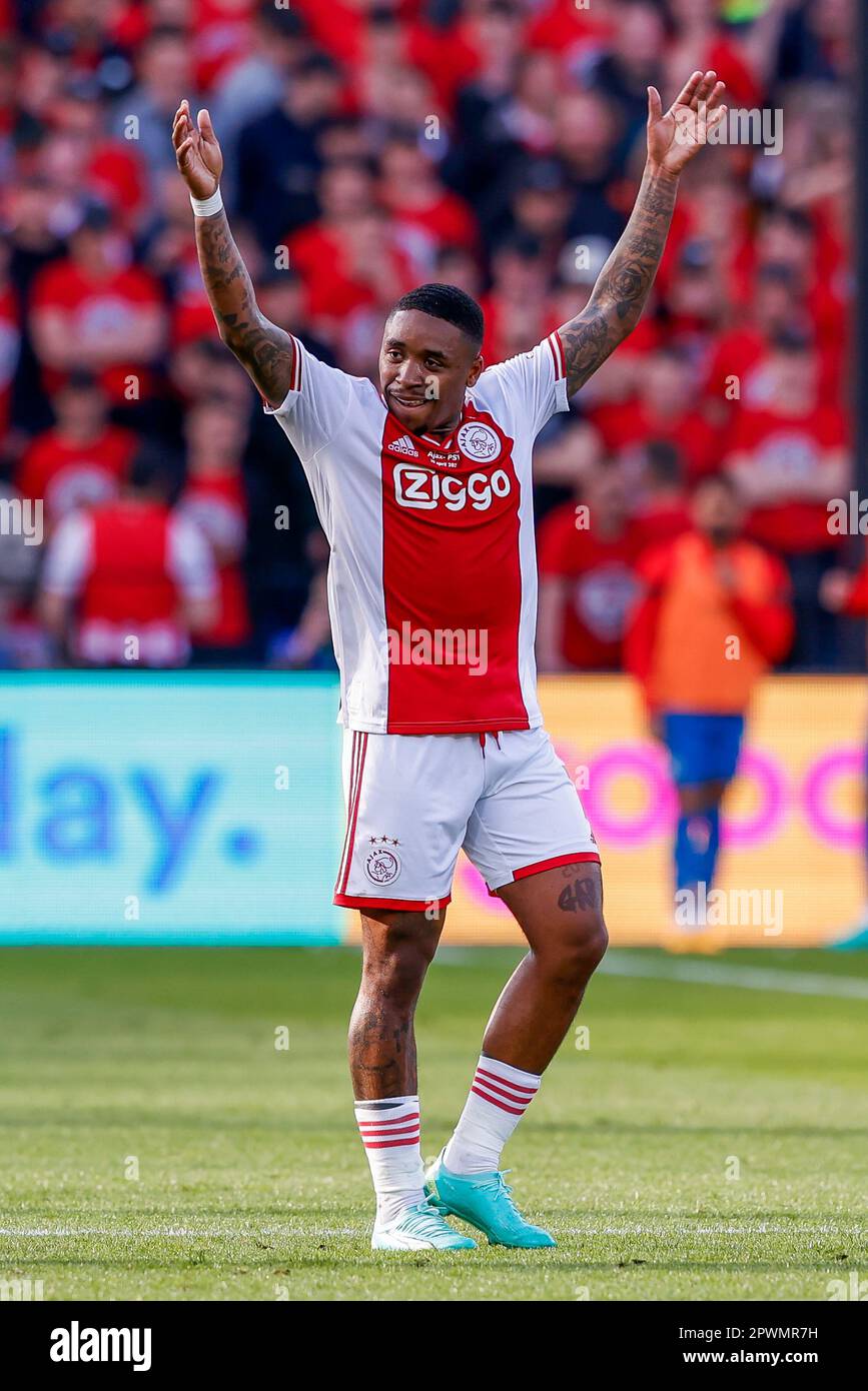 ROTTERDAM, NETHERLANDS - APRIL 30: Steven Bergwijn of Ajax during the Dutch  TOTO KNVB Cup final match between Ajax and PSV at Stadion Feijenoord on  April 30, 2023 in Rotterdam, Netherlands (Photo