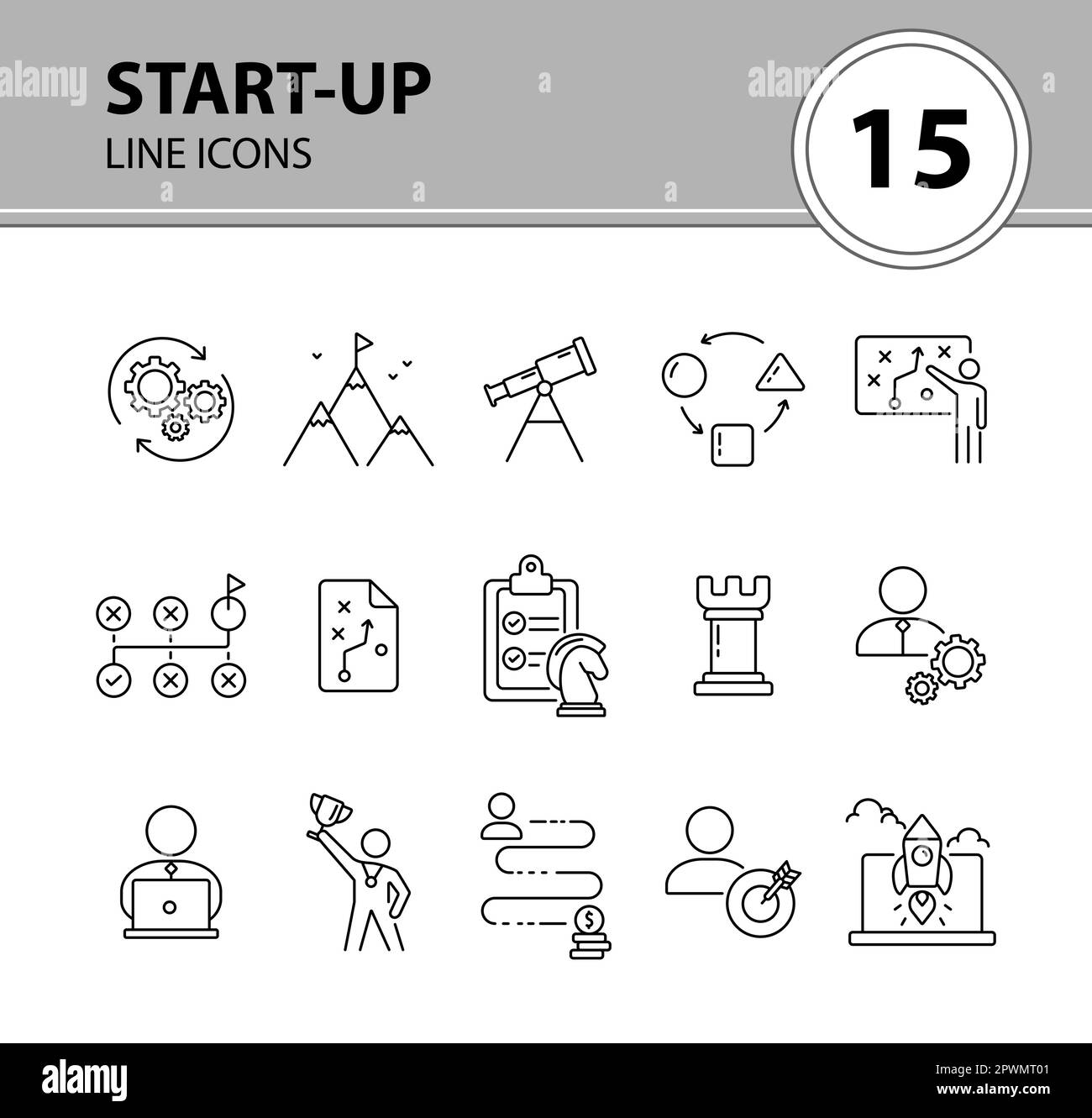 Start-up project icon set Stock Vector Image & Art - Alamy