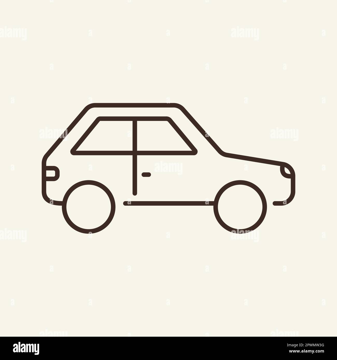Car line icon Stock Vector