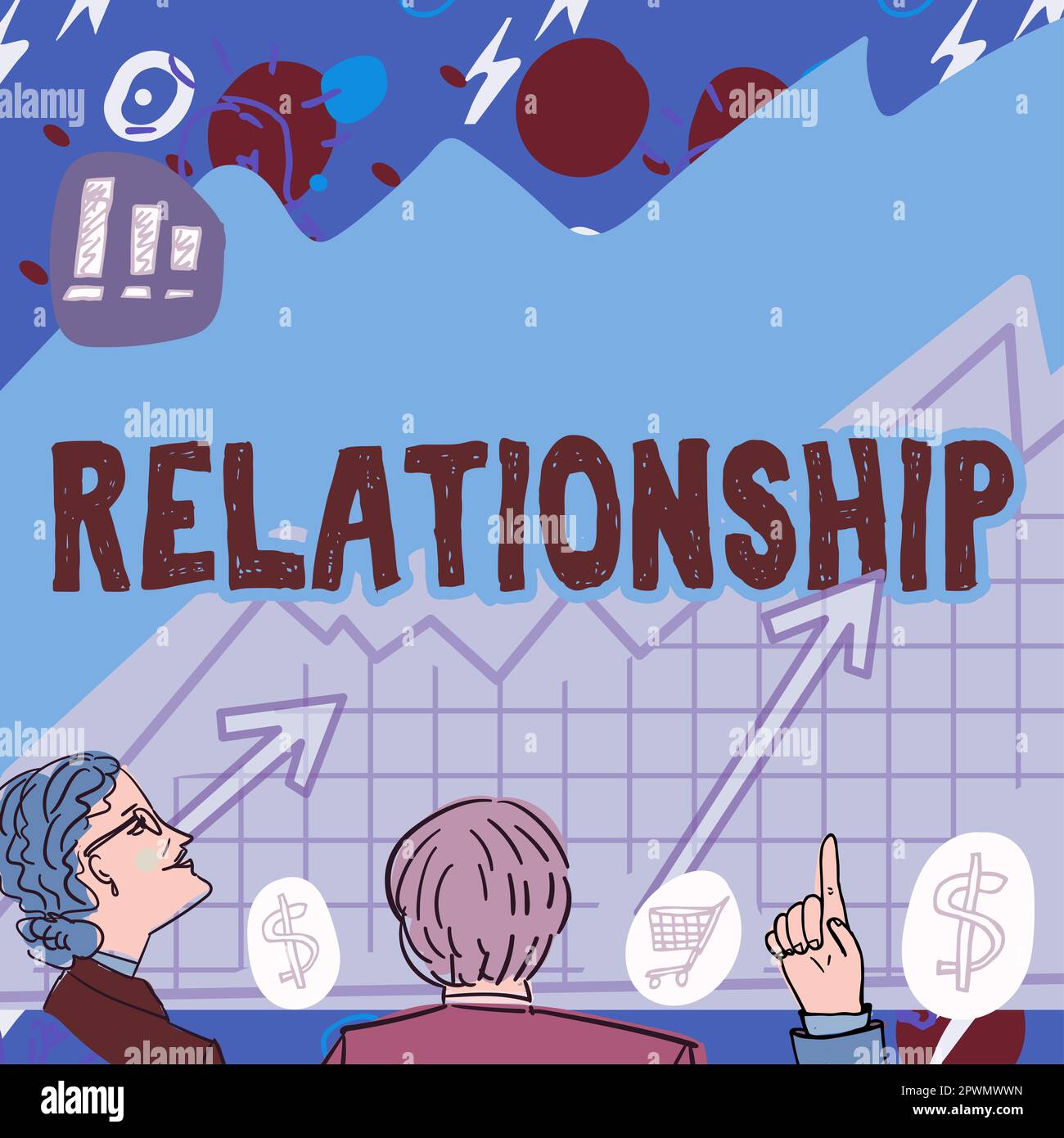 Conceptual display Relationship, Business approach Developing business