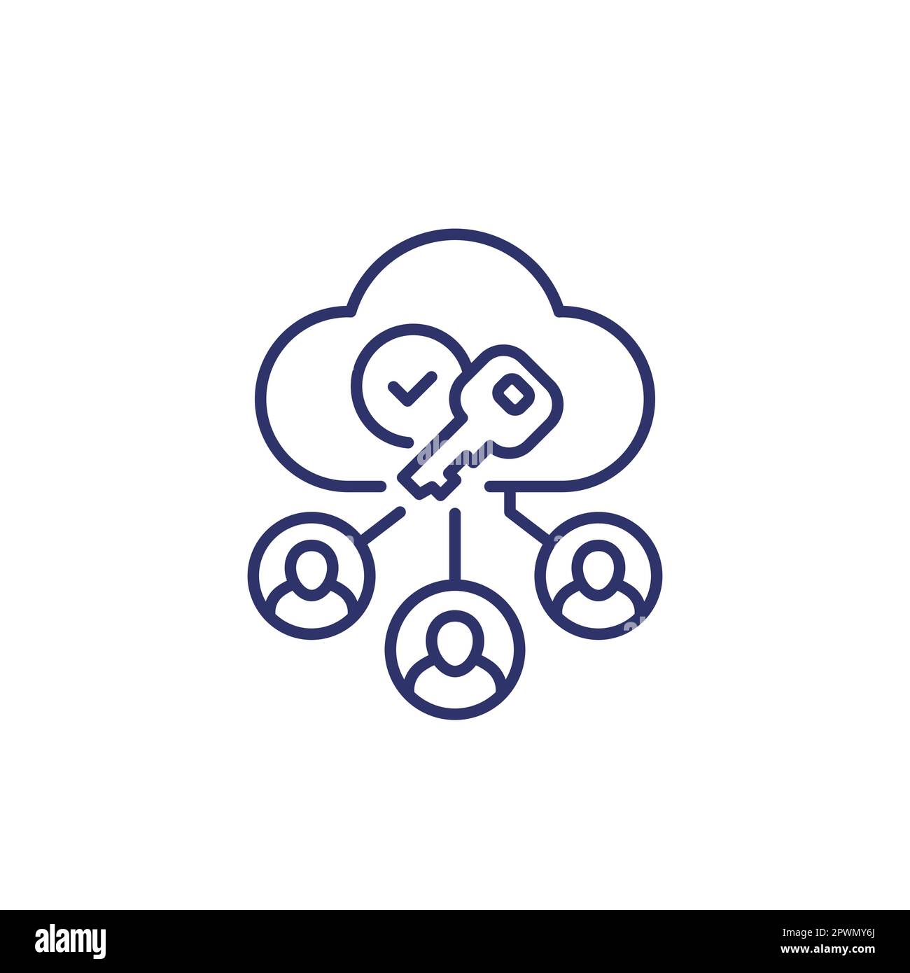Encryption of personal data in cloud line icon Stock Vector Image & Art ...