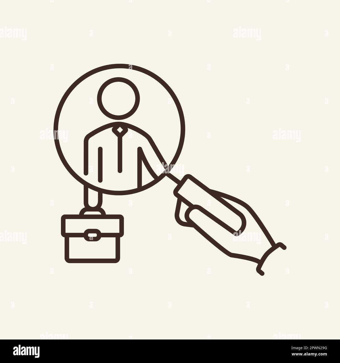 HR line icon Stock Vector