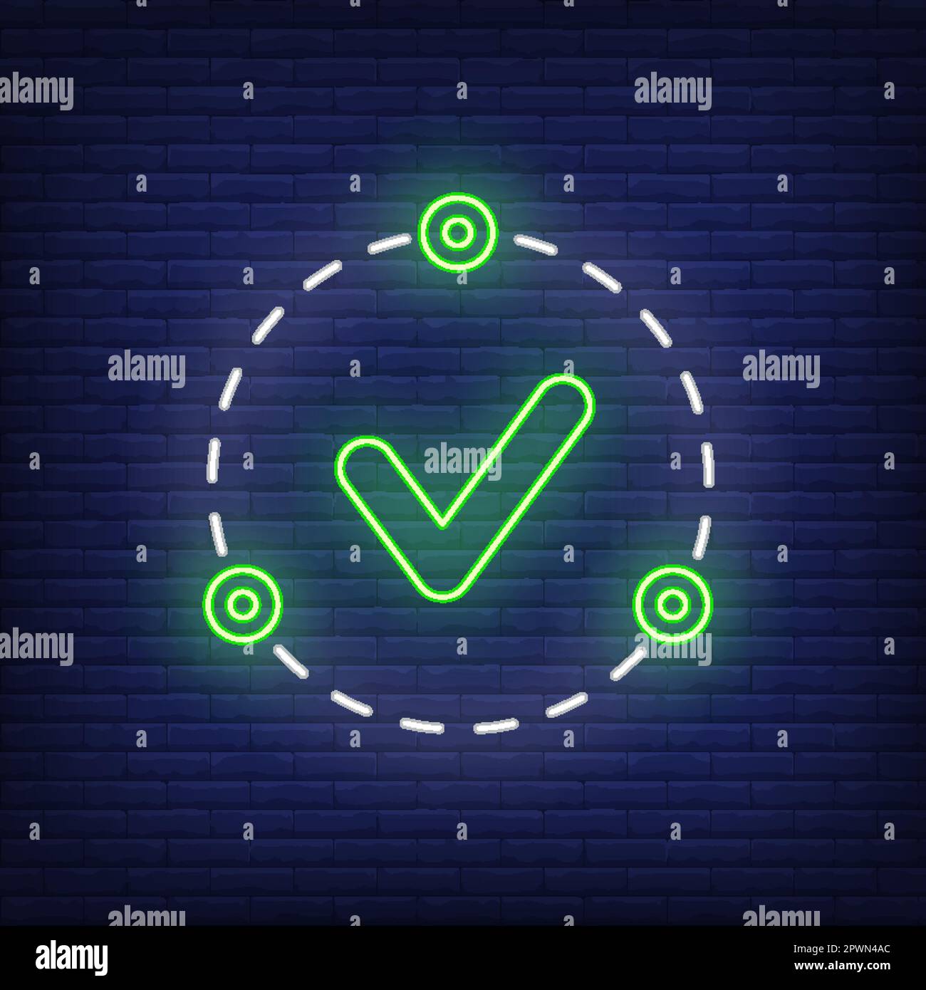 check-mark-in-circle-neon-sign-stock-vector-image-art-alamy