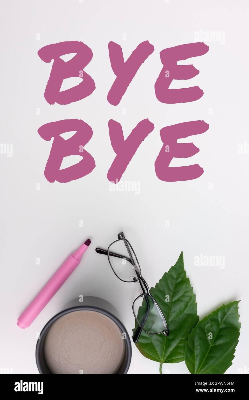 Text showing inspiration Bye Bye, Business idea Greeting for leaving