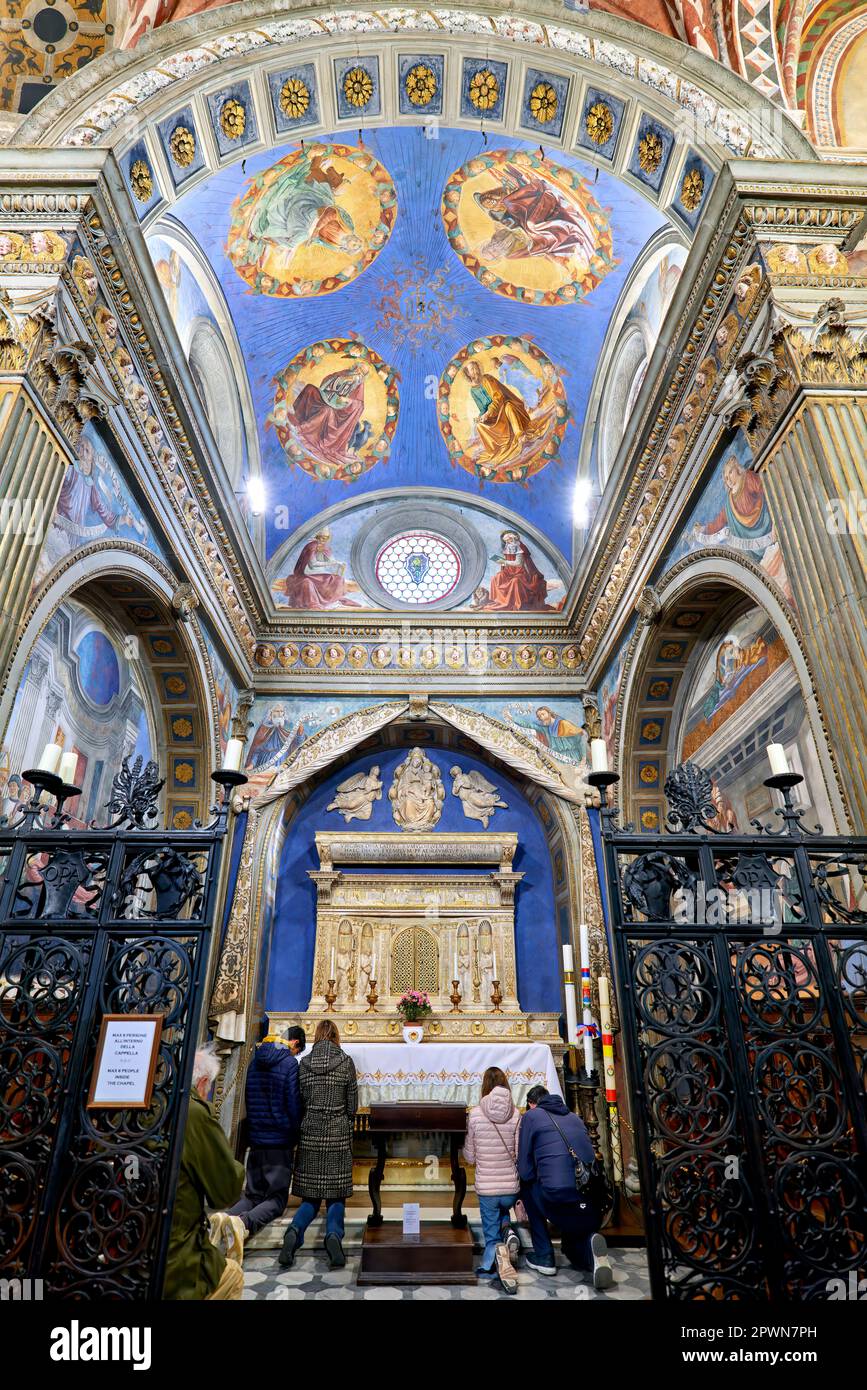 San Gimignano. Tuscany. Italy. The interior of the Collegiata di Santa Maria Assunta. Duomo Cathedral Stock Photo