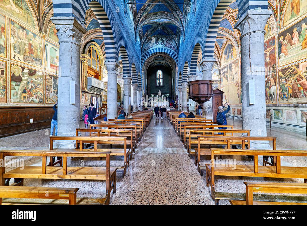 San Gimignano. Tuscany. Italy. The interior of the Collegiata di Santa