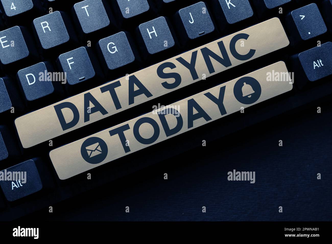 Sign displaying Data Sync, Word Written on data that is continuously generated by different sources Stock Photo