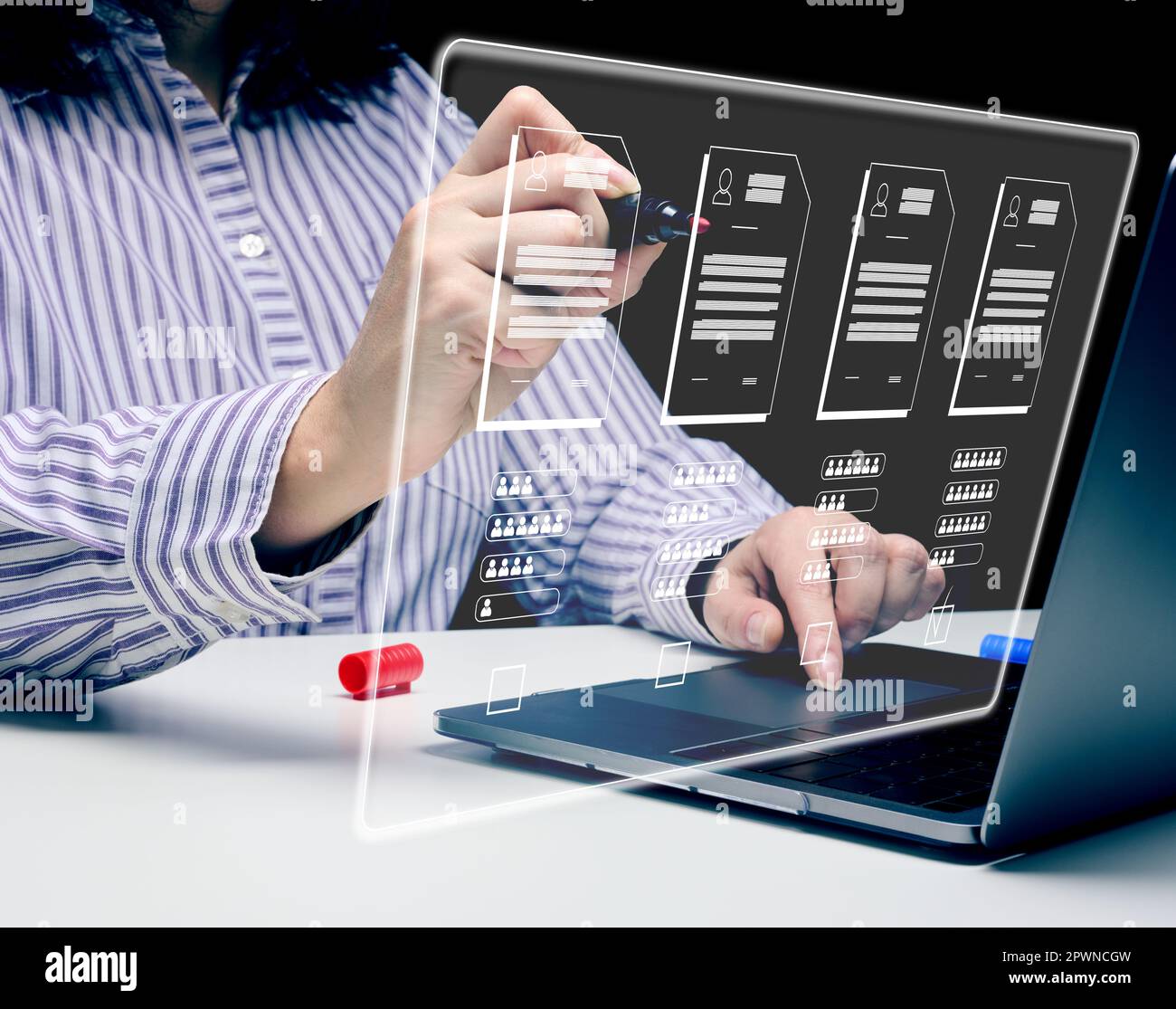 Online recruitment, resume and skills check. Remote search for a human