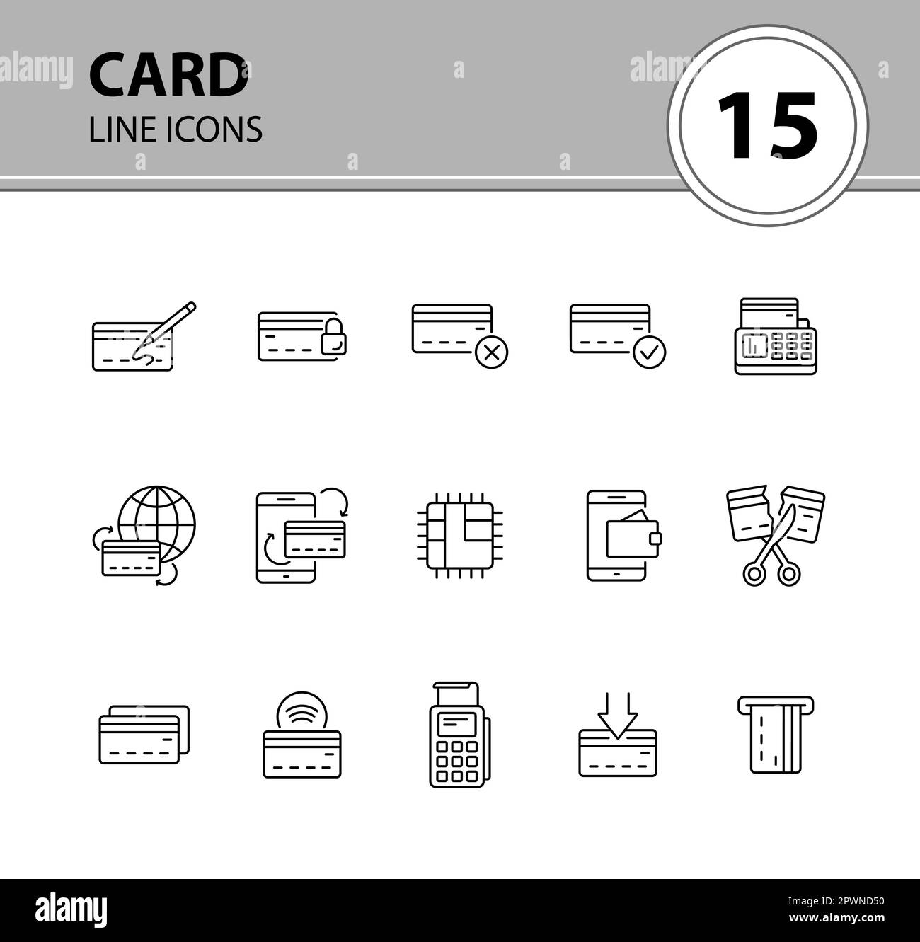 Card line icon set Stock Vector Image & Art - Alamy