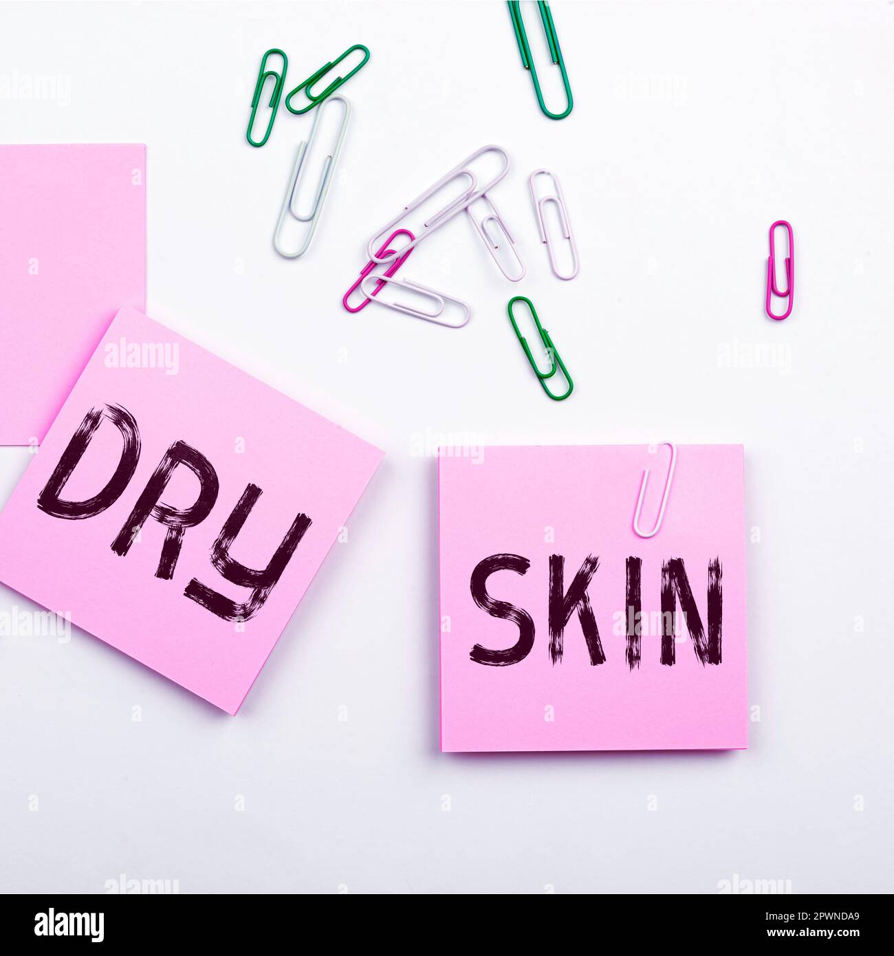 Writing displaying text dry skin word for uncomfortable condition