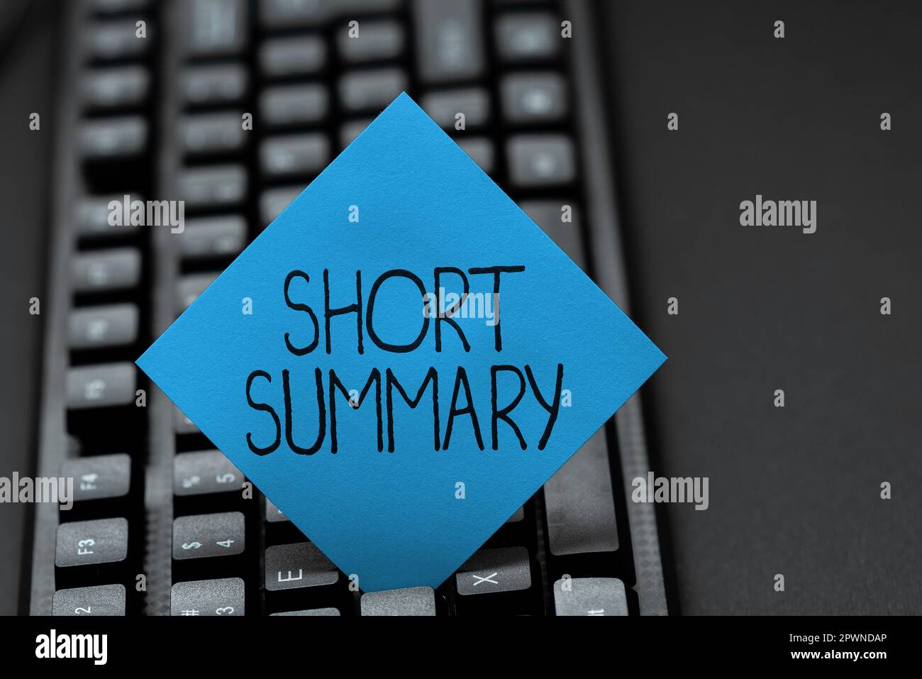 Sign displaying Short Summary, Business approach Brief statement of ...
