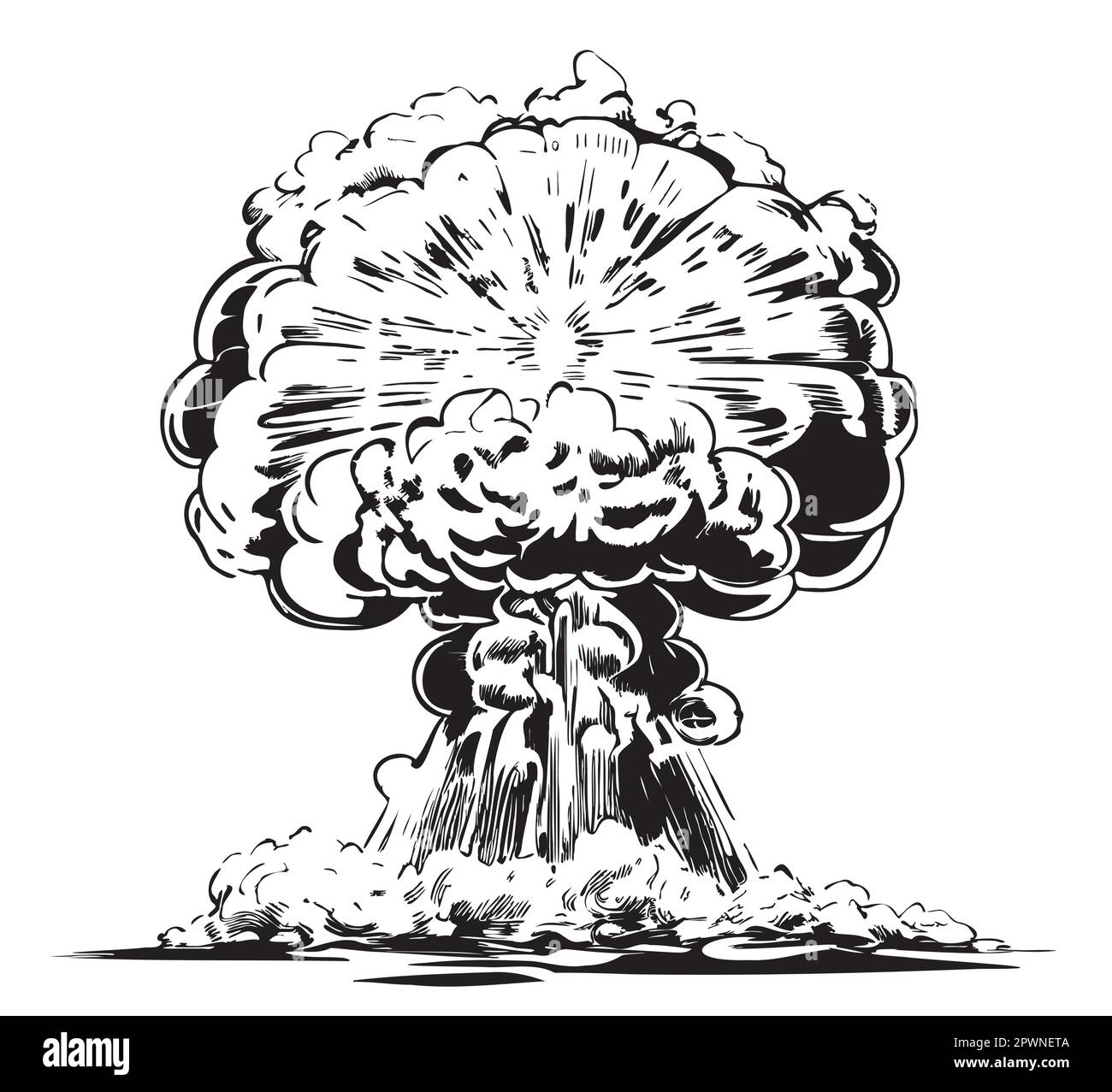 atomic bomb explosion drawing