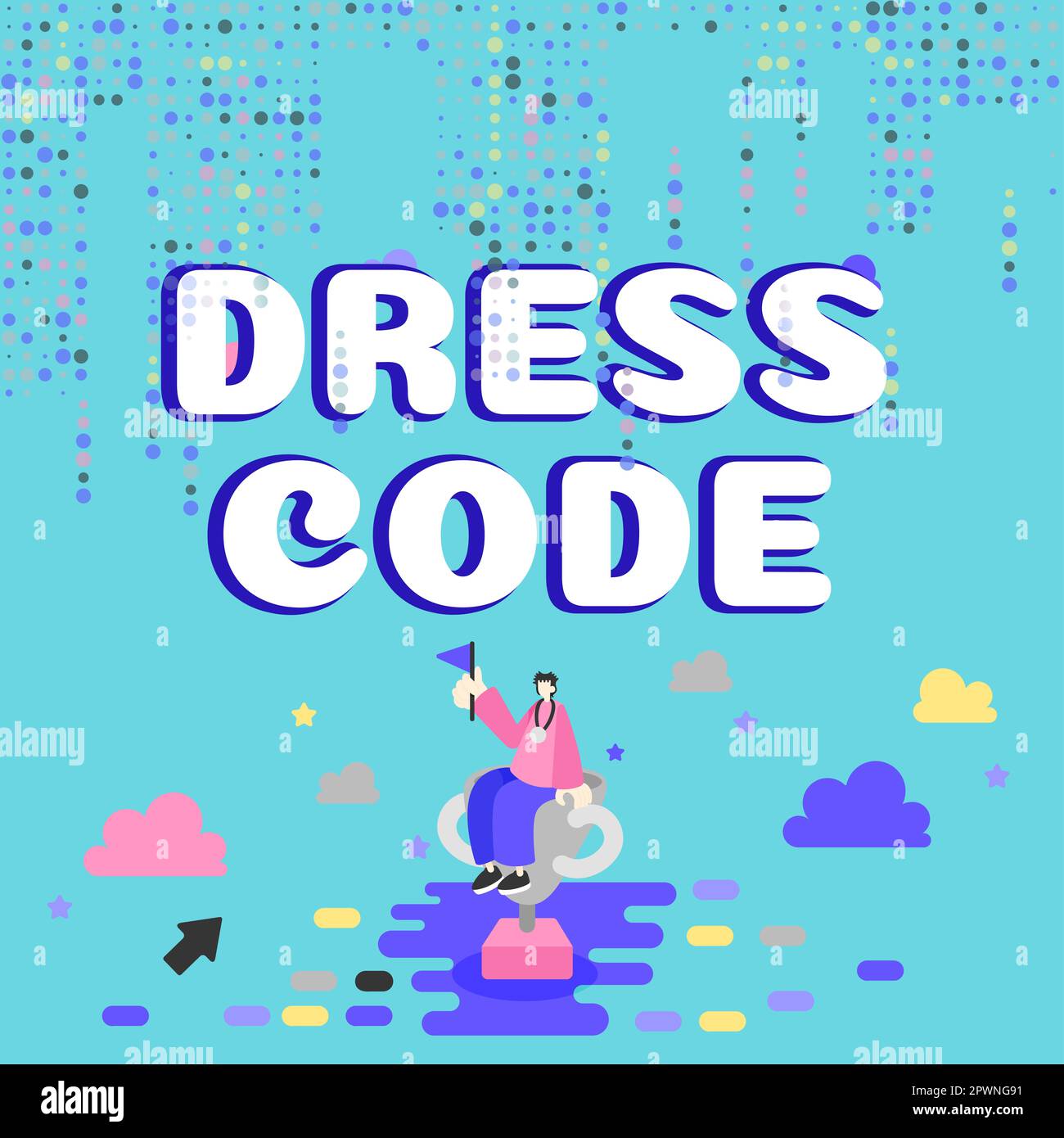 Writing displaying text Dress Code, Business showcase an accepted way ...