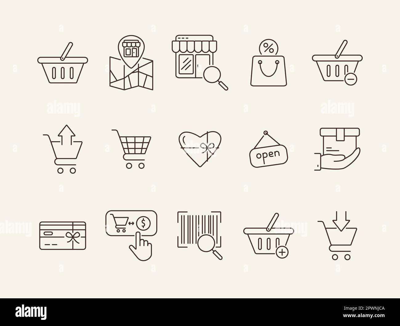 Buying line icon set Stock Vector Image & Art - Alamy