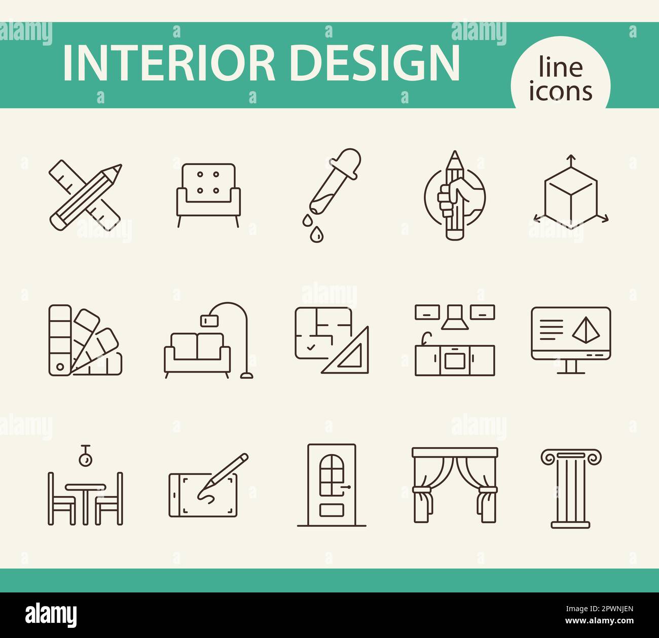 Kitchen interior concept window Stock Vector Images - Alamy