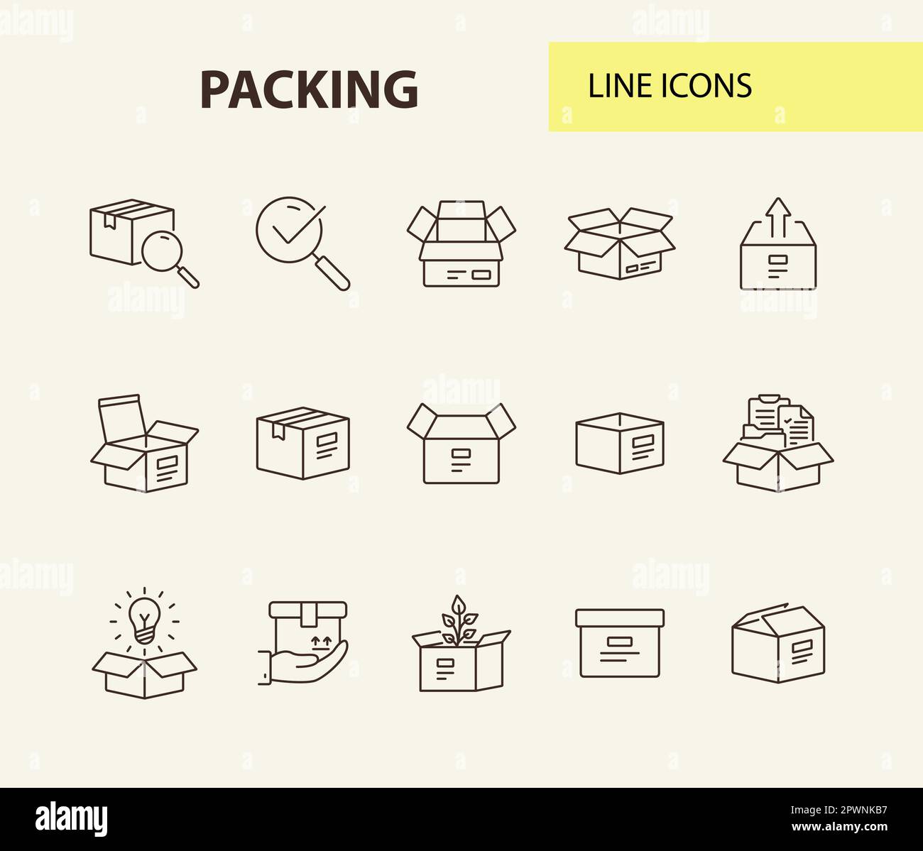 Packing line icon set Stock Vector Image & Art - Alamy