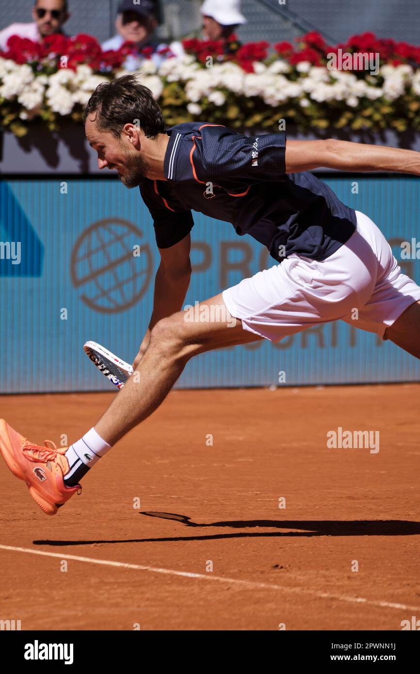 Madrid, Spain. 01st May, 2023. Tennis: Mutua Madrid Open tennis tournament - Madrid, Individual, Men: Alexander Shevchenko V Daniil Medvedev . Credit: EnriquePSans/Alamy Live News Stock Photo