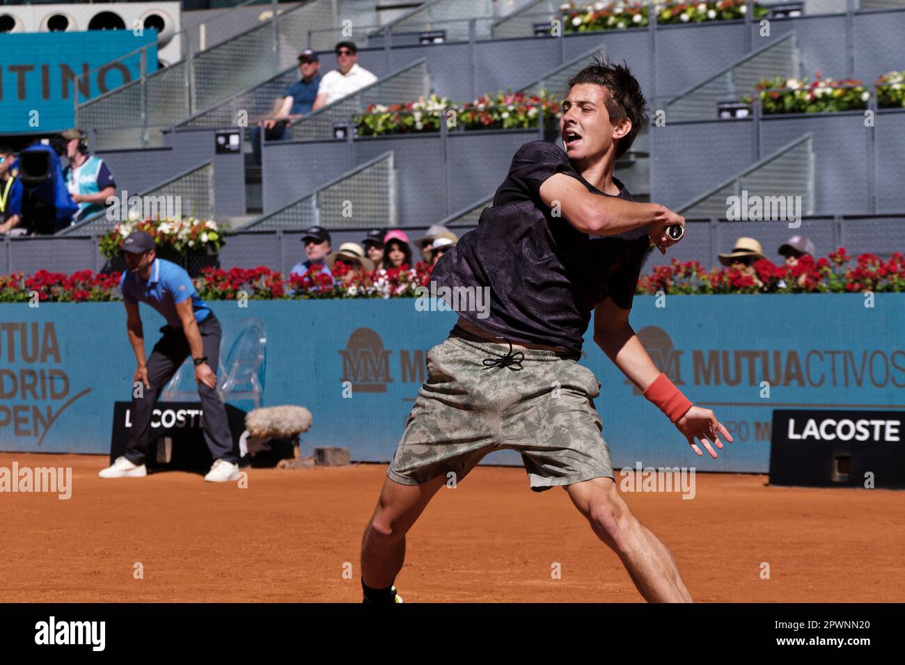 Madrid, Spain. 01st May, 2023. Tennis: Mutua Madrid Open tennis tournament - Madrid, Individual, Men: Alexander Shevchenko V Daniil Medvedev . Credit: EnriquePSans/Alamy Live News Stock Photo