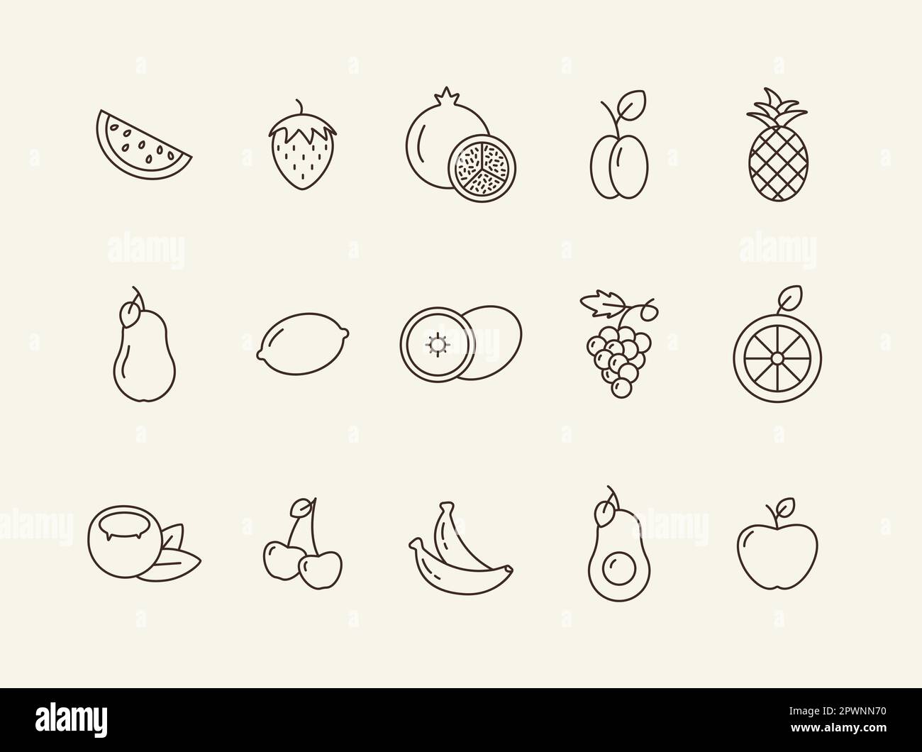 Fruits and berries icons Stock Vector Image & Art - Alamy