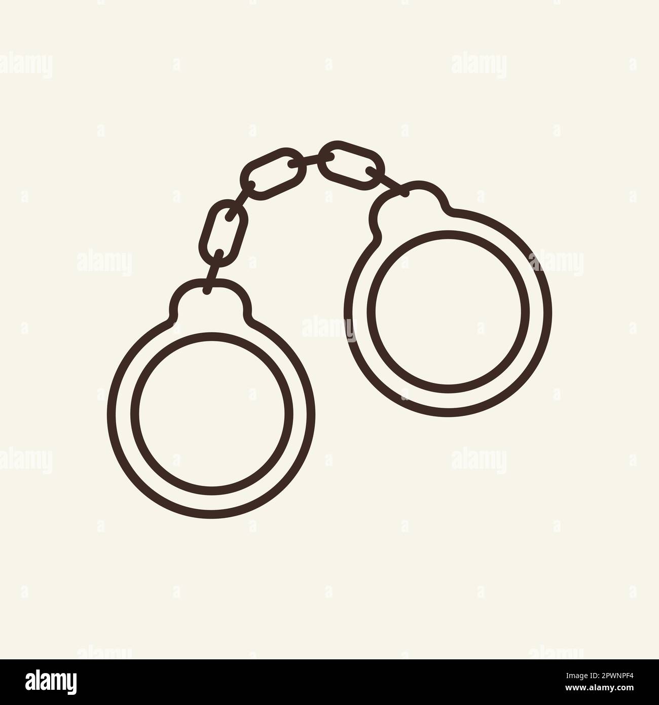 Handcuffs line icon Stock Vector