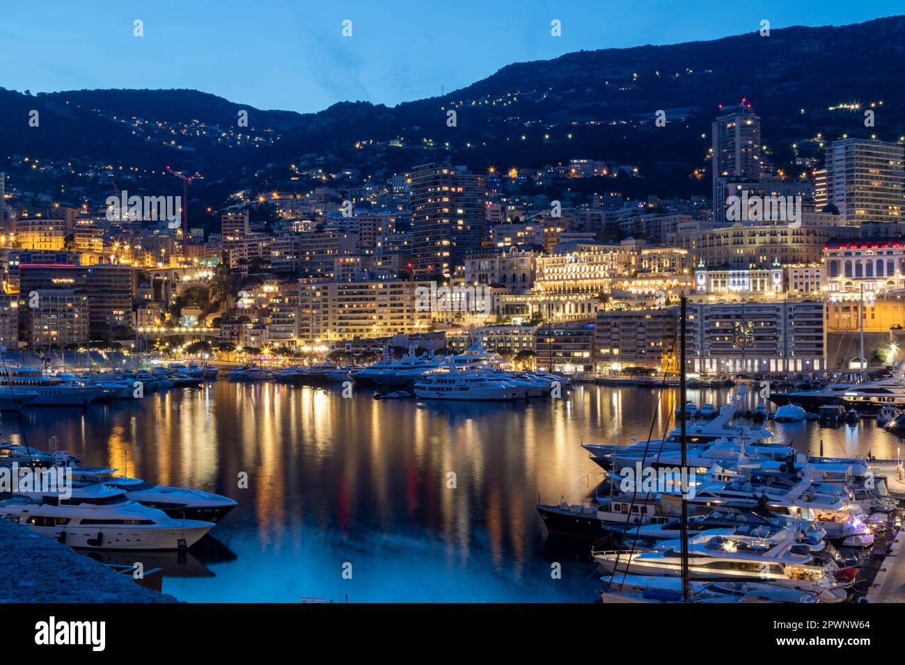 Monaco-Ville, Monaco, April 21st 2023:- A view of the main Marina in ...