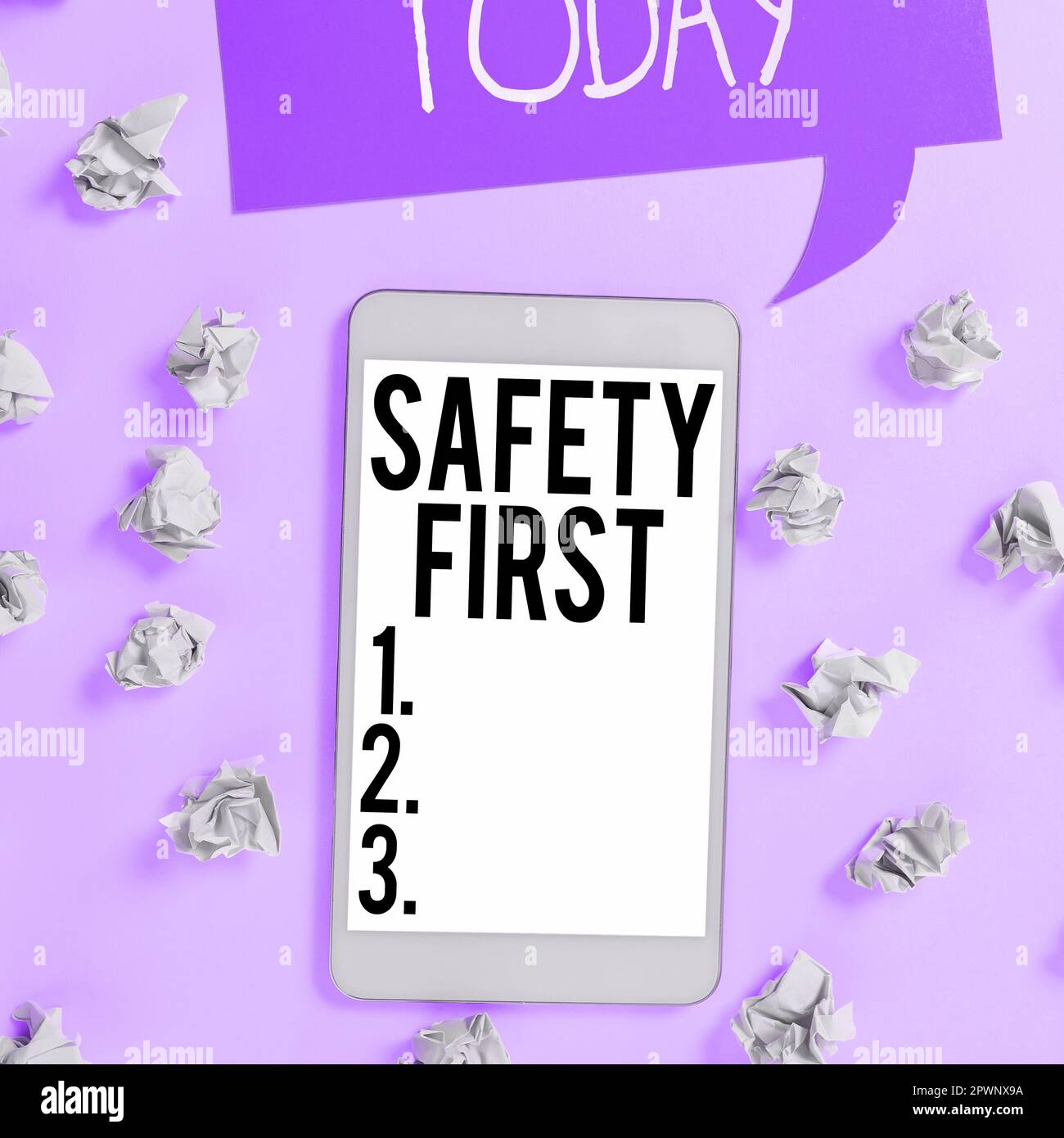 Conceptual display Safety First, Business approach Avoid any unnecessary risk Live Safely Be