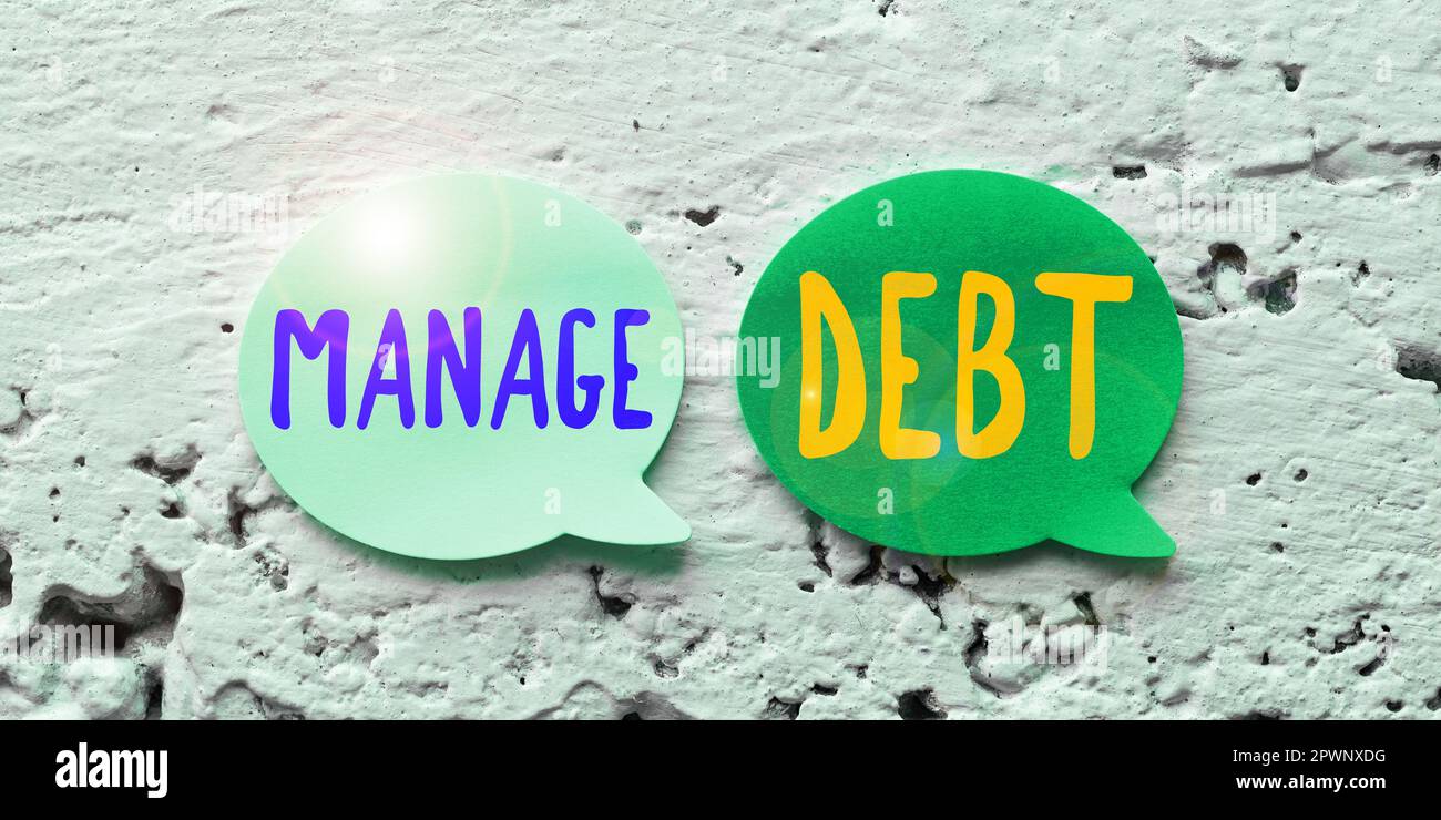 Text sign showing Manage Debt, Internet Concept unofficial agreement with unsecured creditors for repayment Stock Photo