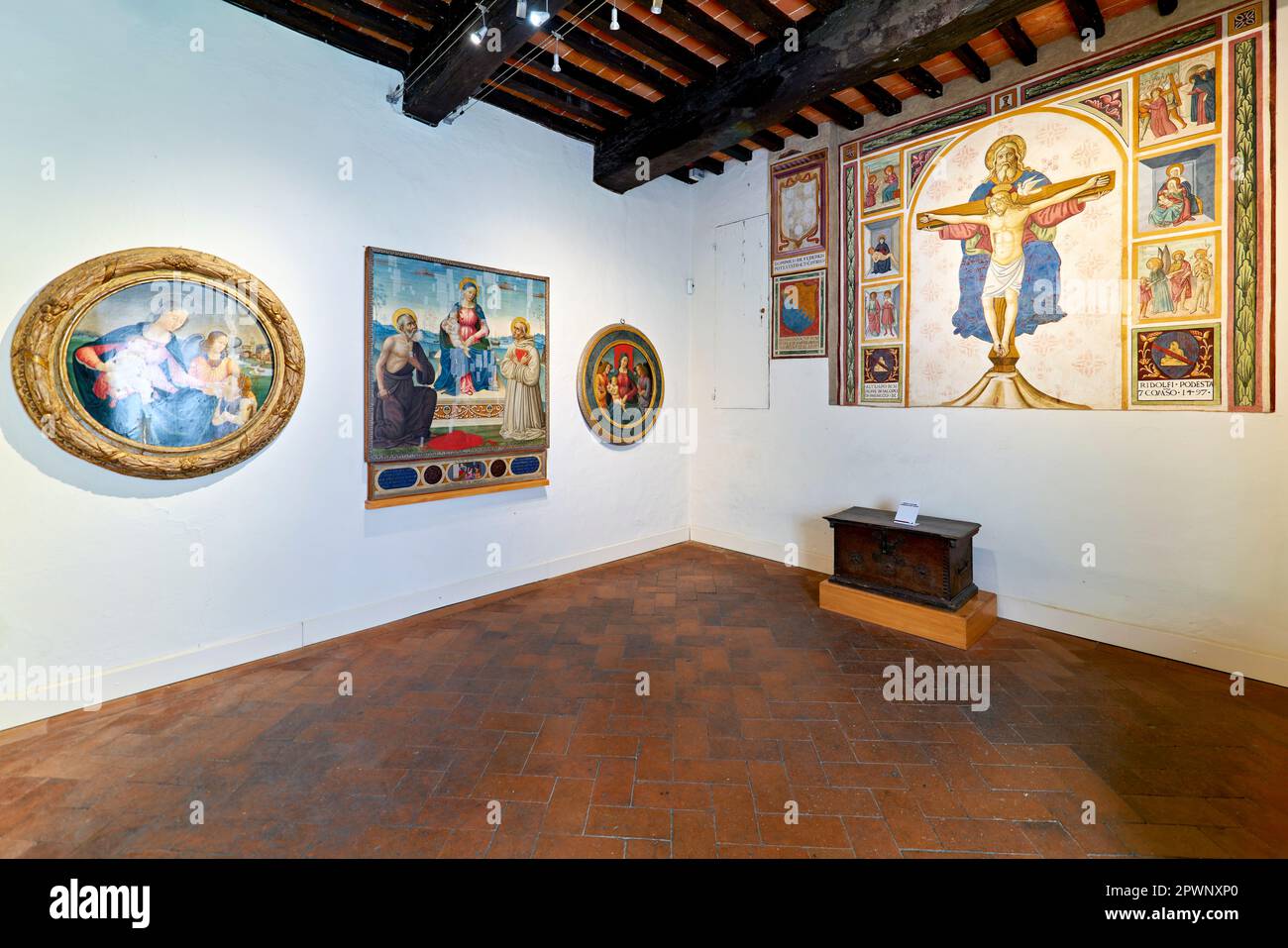 San Gimignano. Tuscany. Italy. The Picture Gallery inside Palazzo Comunale Stock Photo