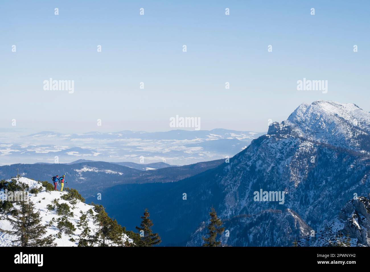 Scenic view of snowcapped mountain and sky Stock Photo
