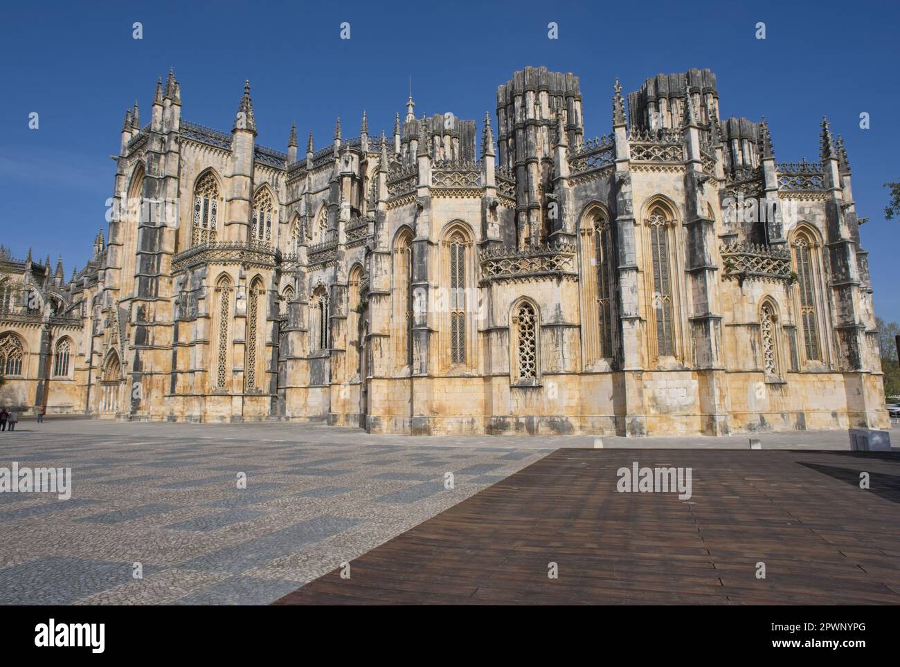 Batalha, Portugal - March 28, 2023: The Monastery of Batalha (Saint Mary of the Victory) is a Dominican convent in the municipality of Batalha. Distri Stock Photo