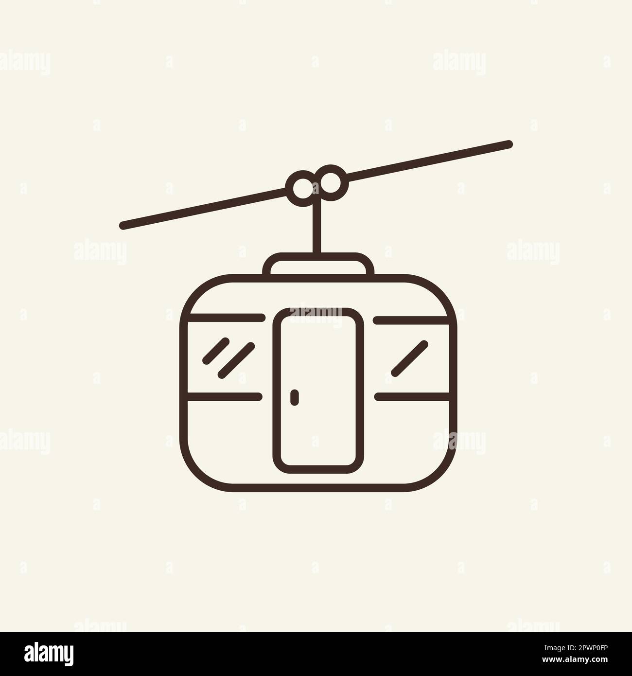 Funicular line icon Stock Vector