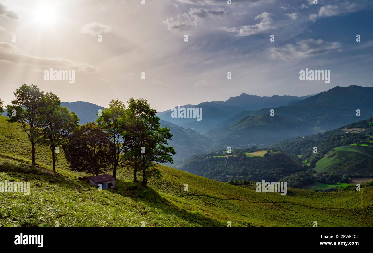 landscape of the mountains, Pyrenees, Lourdes, France Stock Photo