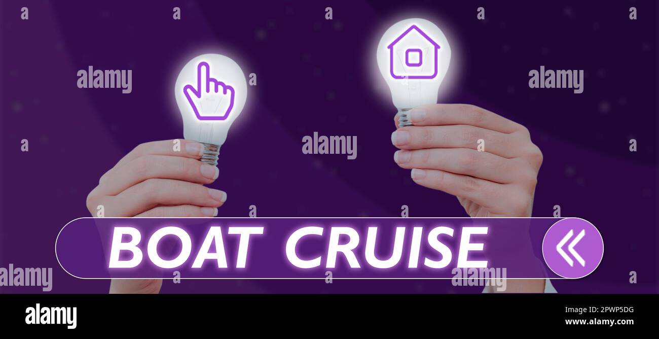 Conceptual caption Boat Cruise, Business overview sail about in area