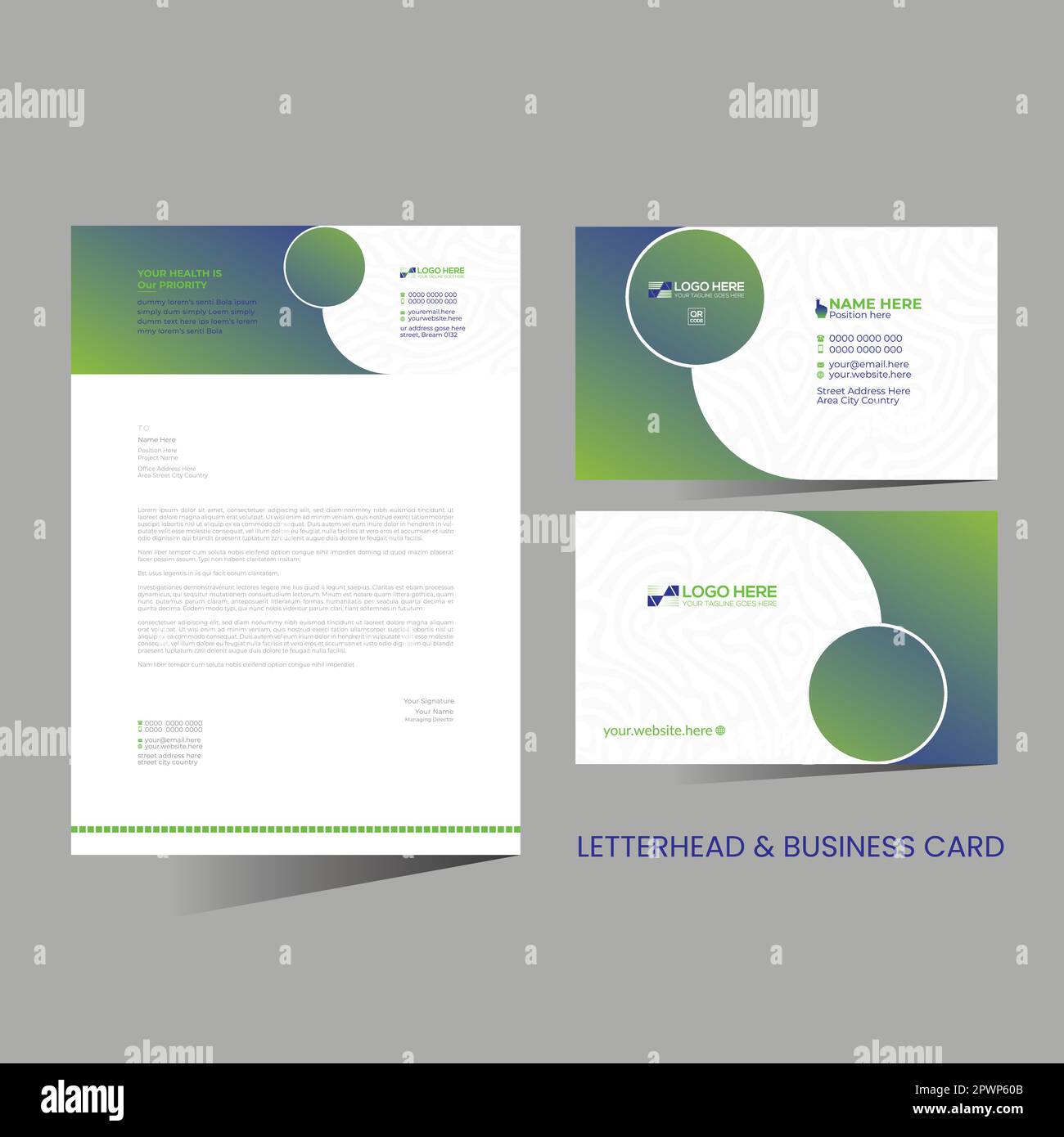 letterhead and business card design Stock Vector Image & Art - Alamy
