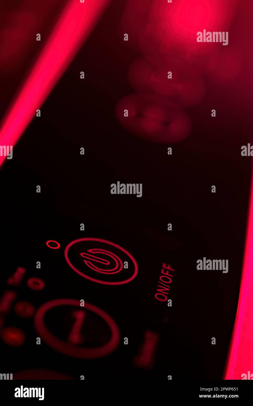 Switch button on off with symbol on dark background Stock Photo - Alamy