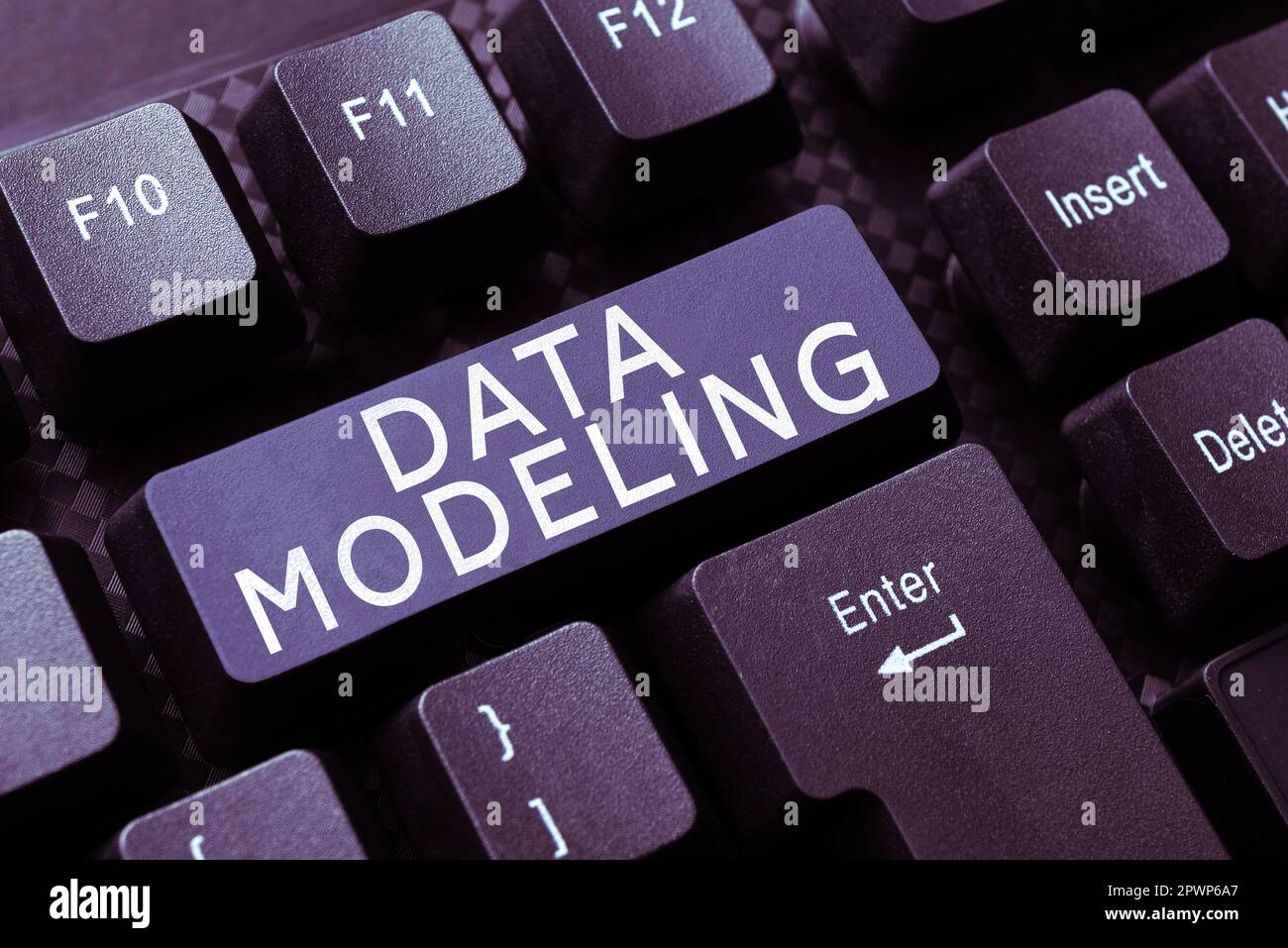 Conceptual caption Data Modeling, Word for process of transferring data between data storage systems Stock Photo