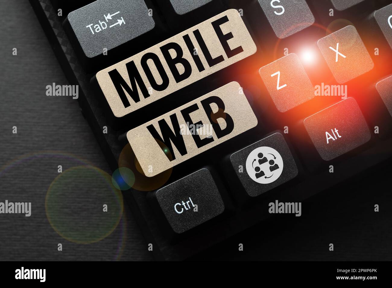 Hand writing sign Mobile Web, Conceptual photo browser-based internet services accessed from handheld mobile Stock Photo