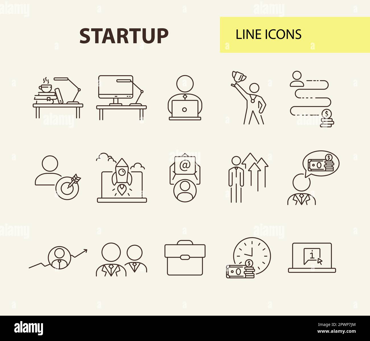 Startup line icon set Stock Vector Image & Art - Alamy