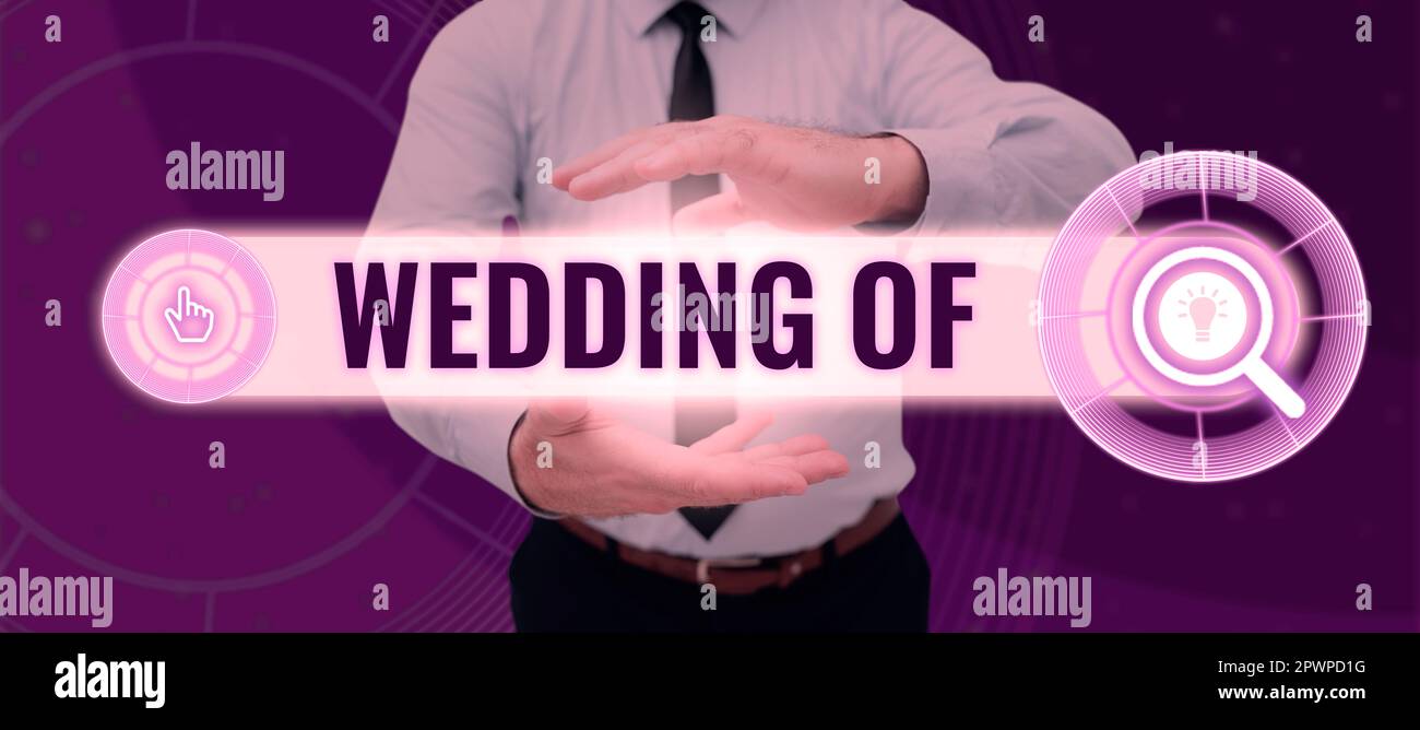 Writing displaying text Wedding Of, Business showcase announcing that ...