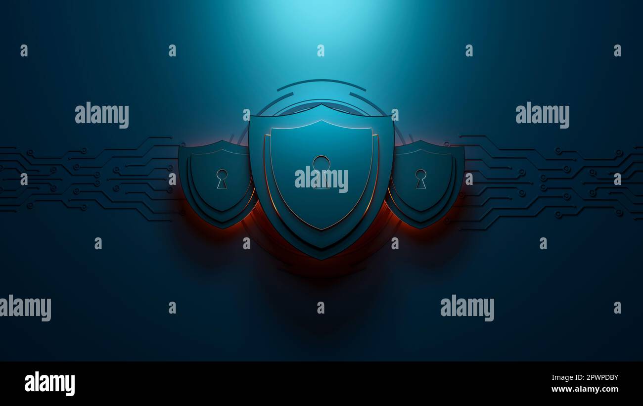 Protection network security computer and safe your data concept. Shield ...